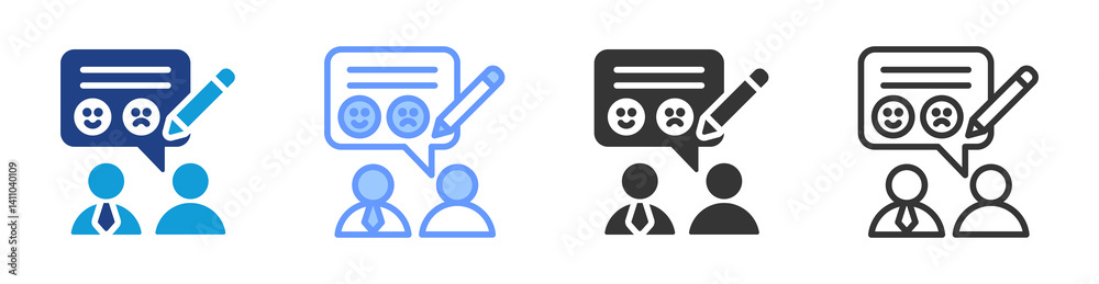 Poster Feedback icon set multiple style collection