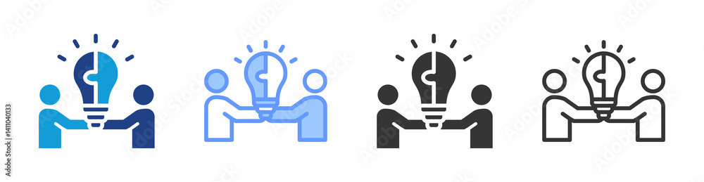 Aufkleber collaboration icon set multiple style collection