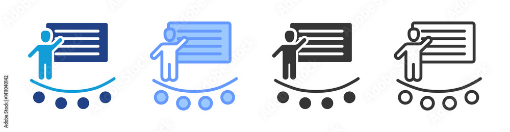 Aufkleber lectures icon set multiple style collection
