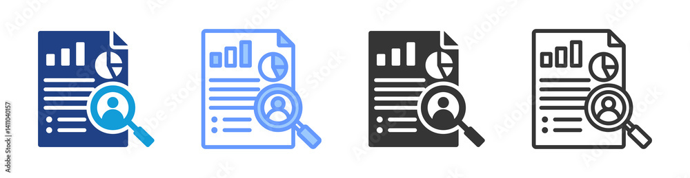 Aufkleber case study icon set multiple style collection