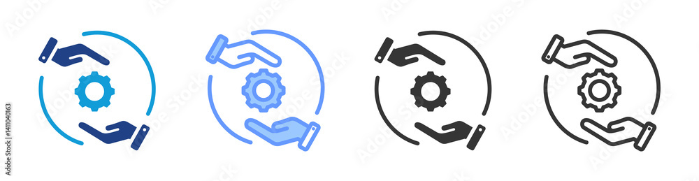 Aufkleber skill transfer icon set multiple style collection