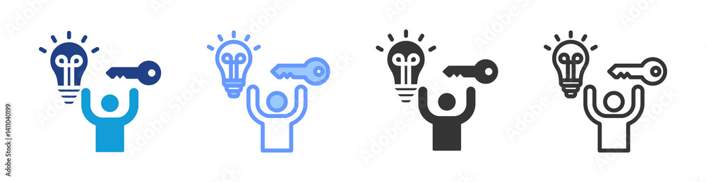 Aufkleber intellectual icon set multiple style collection