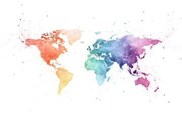 Obraz premium Global network connection world map , Generative AI