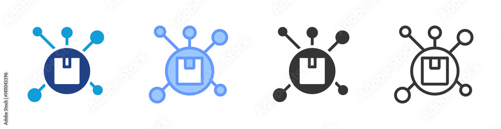 Aufkleber Distribution icon set multiple style collection