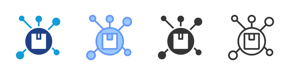 Distribution icon set multiple style collection
