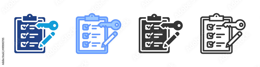 Poster opportunity evaluation icon set multiple style collection