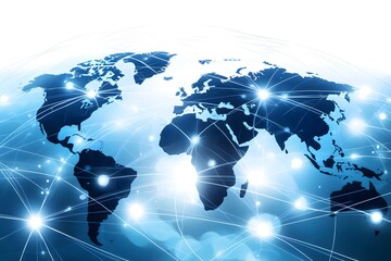 Global network connection world map , Generative AI