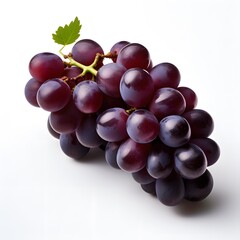 Fototapeta premium A single ripe grape with a smooth, glossy surface and rich purple hue, placed on a plain white background.