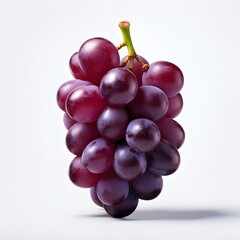 Fototapeta premium A single ripe grape with a smooth, glossy surface and rich purple hue, placed on a plain white background.