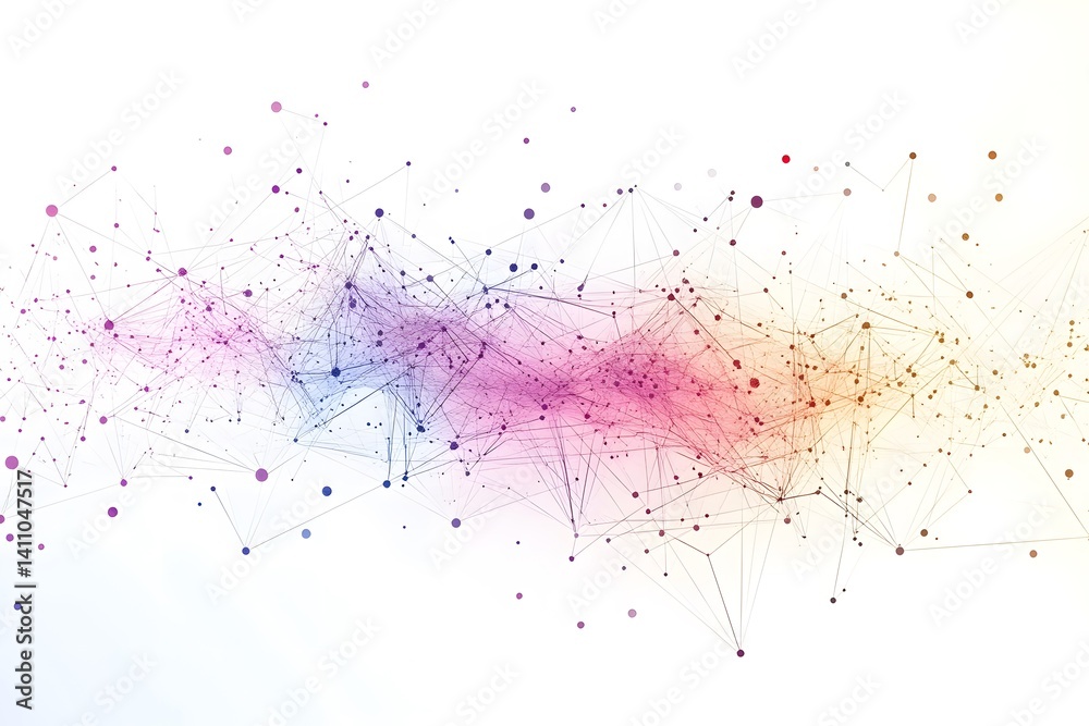 Wall mural global network connection world map , generative ai