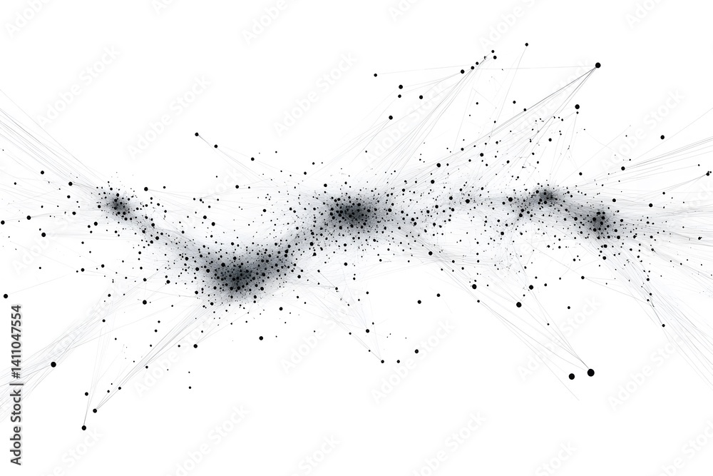 Wall mural global network connection world map , generative ai