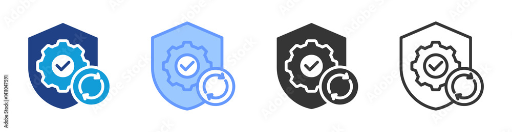 Aufkleber Autonomous Maintenance icon set multiple style collection
