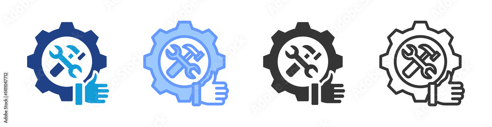 Poster Equipment Reliability icon set multiple style collection