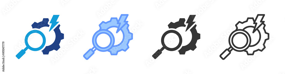 Poster Breakdown Analysis icon set multiple style collection