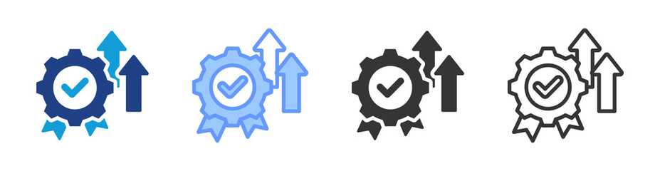 Quality Improvement icon set multiple style collection