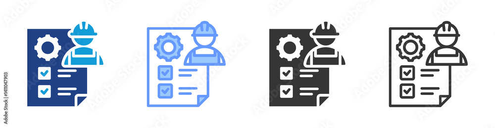 Poster Predictive Maintenance Planning icon set multiple style collection