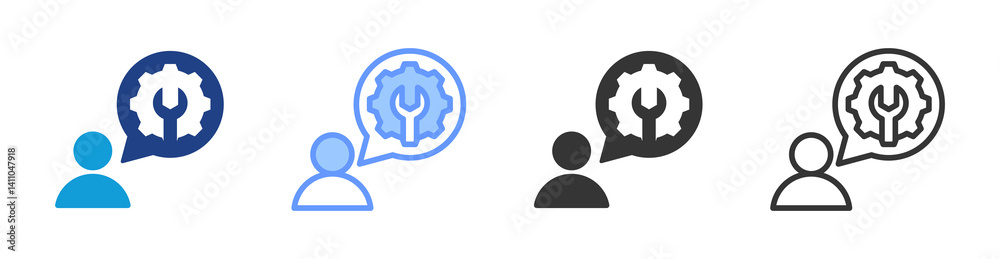 Poster Consulting Service icon set multiple style collection