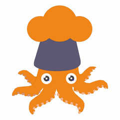 sea ​​squid character for food business logo