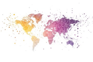 Obraz premium Global network connection world map , Generative AI