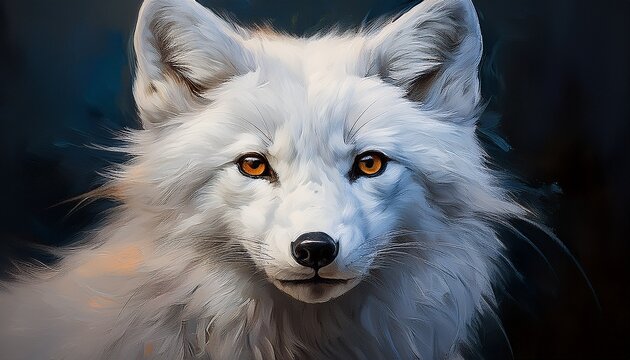 &Ouml;lgem&auml;lde Schneefuchs