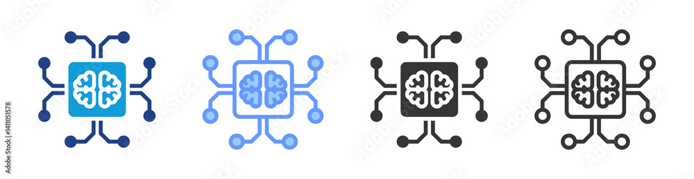 Aufkleber Artificial Intelligence icon set multiple style collection