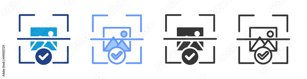Aufkleber Image Recognition icon set multiple style collection