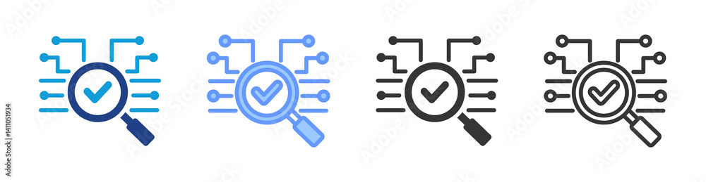 Poster ai research icon set multiple style collection