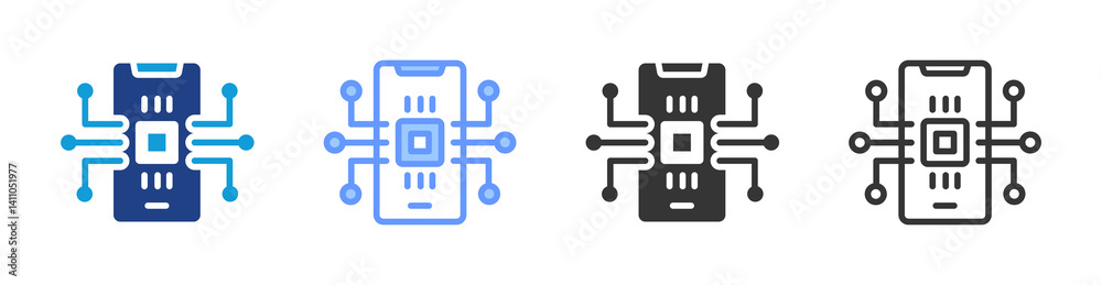 Poster Ai Aplication icon set multiple style collection