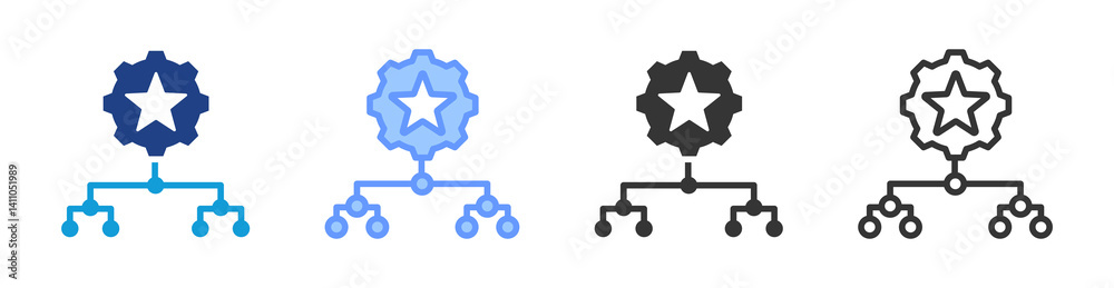 Poster Expert System icon set multiple style collection