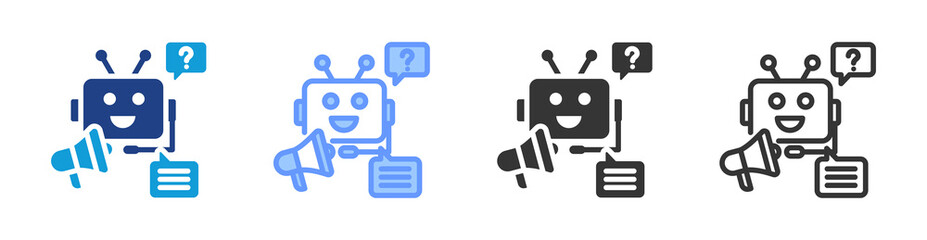 Ai Costumer Service icon set multiple style collection