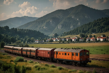 Obraz premium train in the mountains