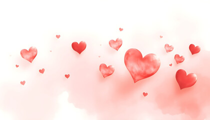 red hearts on a pink background