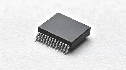 Close-up of a Single Integrated Circuit Chip