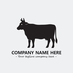 Cow illustration black and white for logo company vector image
