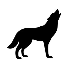 wolf animal black silhouette icon - designs for jungle animals wolf Safaris, wildlife, rainforest, vector on a white transparent.