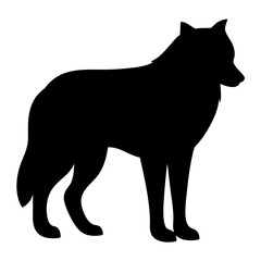 wolf animal black silhouette icon - designs for jungle animals wolf Safaris, wildlife, rainforest, vector on a white transparent.