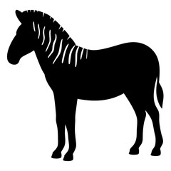 zebra animal black silhouette icon - designs for jungle animals zebra Safaris, wildlife, rainforest, vector on a white transparent.