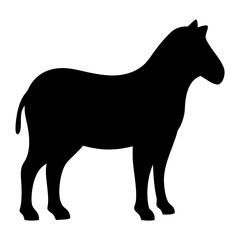 zebra animal black silhouette icon - designs for jungle animals zebra Safaris, wildlife, rainforest, vector on a white transparent.