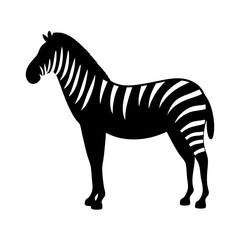 zebra animal black silhouette icon - designs for jungle animals zebra Safaris, wildlife, rainforest, vector on a white transparent. © Atique62