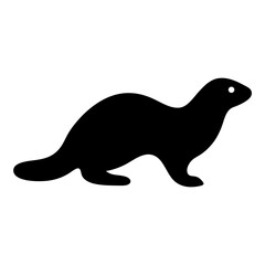 otter animal black silhouette icon - designs for jungle animals otter Safaris, wildlife, rainforest, vector on a white transparent.