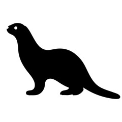 otter animal black silhouette icon - designs for jungle animals otter Safaris, wildlife, rainforest, vector on a white transparent.