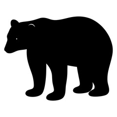 polar bear animal black silhouette icon - designs for jungle animals polar bear, Safaris, wildlife, rainforest, vector on a white transparent.