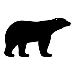 polar bear animal black silhouette icon - designs for jungle animals polar bear Safaris, wildlife, rainforest, vector on a white transparent.