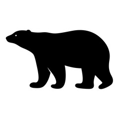 polar bear animal black silhouette icon - designs for jungle animals polar bear Safaris, wildlife, rainforest, vector on a white transparent.