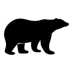 polar bear animal black silhouette icon - designs for jungle animals polar bear Safaris, wildlife, rainforest, vector on a white transparent.