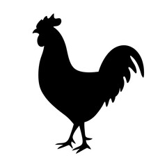 rooster animal black silhouette icon - designs for jungle animals rooster Safaris, wildlife, rainforest, vector on a white transparent.