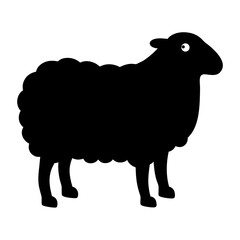 sheep animal black silhouette icon - designs for jungle animals sheep Safaris, wildlife, rainforest, vector on a white transparent.