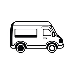 Fototapeta premium Delivery Van Outline Isolated with Transparent Background