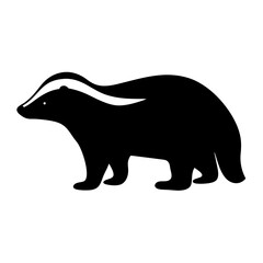 skunk animal black silhouette icon - designs for jungle animals skunk Safaris, wildlife, rainforest, vector on a white transparent.
