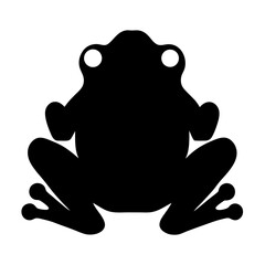 toad animal black silhouette icon - designs for jungle animals toad Safaris, wildlife, rainforest, vector on a white transparent.